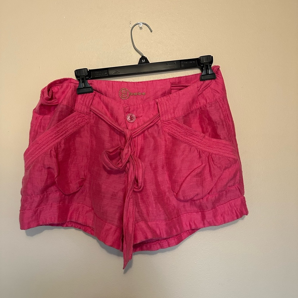 Pink linen Bebe shorts